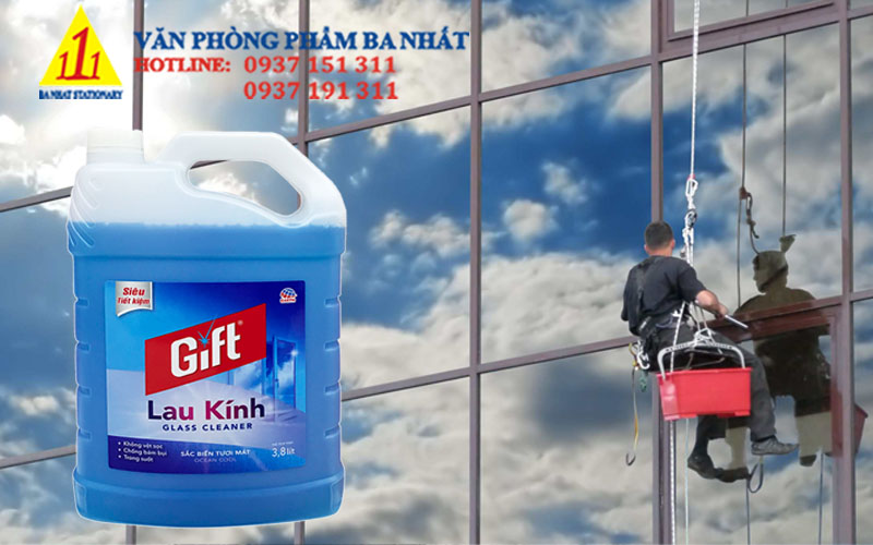 nước lau kính, nước lau kính gift, nước lau kính gift 4kg, nước lau kính gidt 3.8 lít, nước lau kính gift 3.8L, nước xịt lau kính, giá nước lau kính gift
