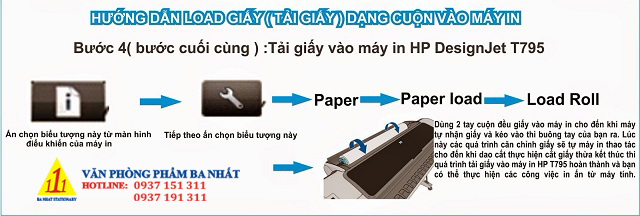 cách lắp cuộn giấy in vào máy in khổ lớn
