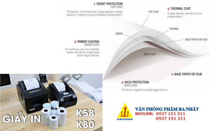 cấu tạo giấy in nhiệt, thành phần giấy in bill