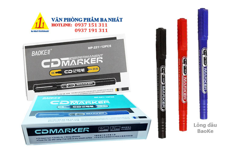 Baoke mp211, bút lông dầu 2 đầu nhỏ, bút lông dầu Baoke MP211