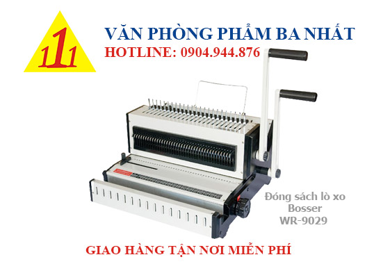 máy đóng gáy lò xo, máy đóng lò xo bosser wr 9029, máy đóng sách lò xo sắt Bosser WR 9029