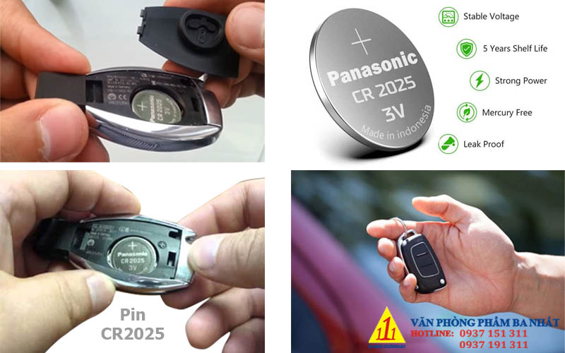 pin chìa khóa ô tô, pin remote cửa, pin CR2025