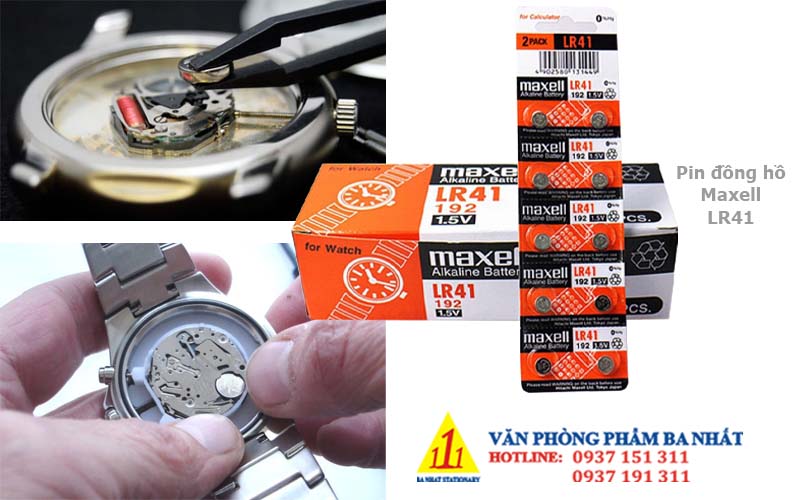 pin đồng hồ, pin LR41, pin đồng hồ đeo tay, pin LR41 maxell