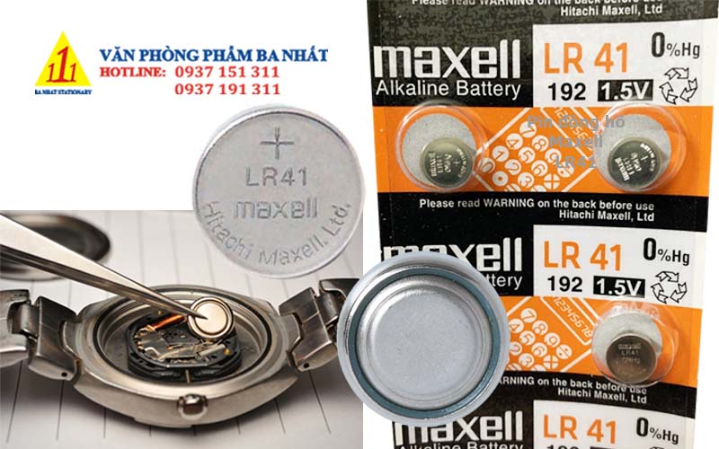 pin đồng hồ, pin LR41, pin đồng hồ đeo tay, pin LR41 maxell