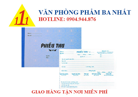 Phiếu thu, phiếu thu tiền, phiếu thu 1 liên
