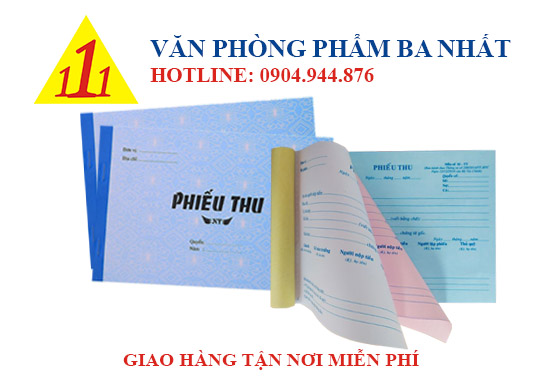 Phiếu thu, phiếu thu tiền, phiếu thu 3 liên