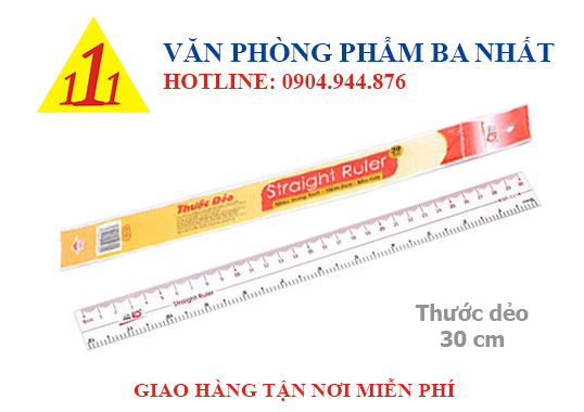 thước dẻo, thước thẳng, thước 30cm, thước thiên long 30cm