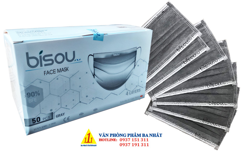 khẩu trang, khẩu trang y tế, khẩu trang y tế 4 lớp bisou