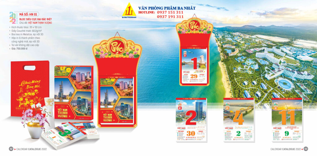 lịch bloc, lịch lốc, in lịch bloc, thiết kế lịch bloc 2022, in lịch bloc 2022 giá rẻ