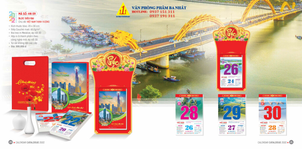 lịch bloc, lịch lốc, in lịch bloc, thiết kế lịch bloc 2022, in lịch bloc 2022 giá rẻ