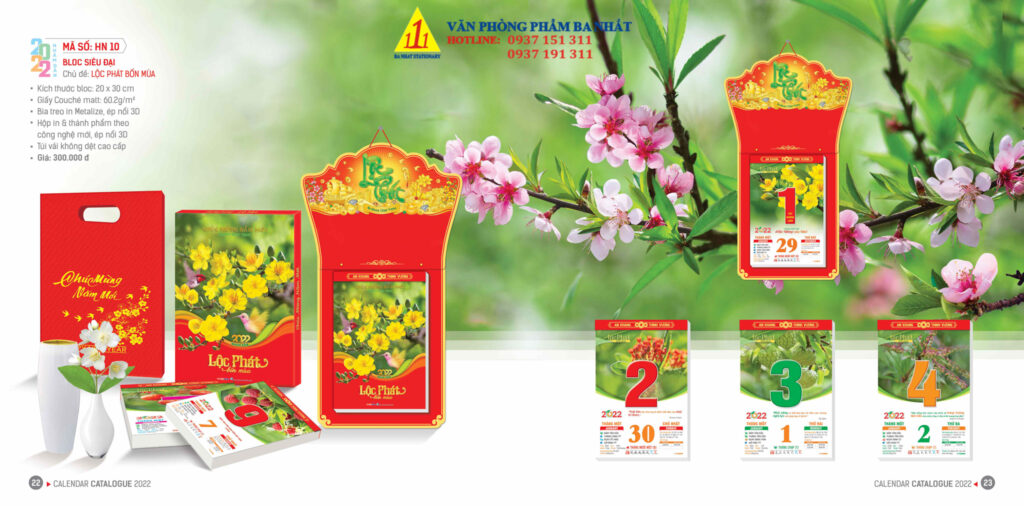 lịch bloc, lịch lốc, in lịch bloc, thiết kế lịch bloc 2022, in lịch bloc 2022 giá rẻ