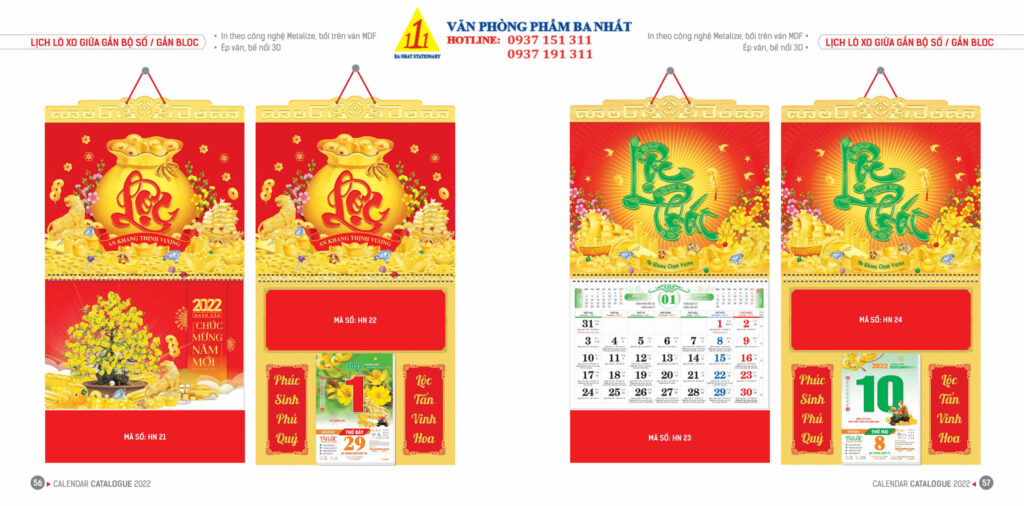 lịch bloc, lịch lốc, in lịch bloc, thiết kế lịch bloc 2022, in lịch bloc 2022 giá rẻ