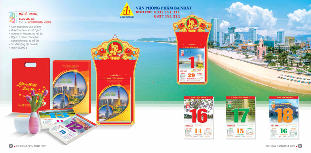 lịch bloc, lịch lốc, in lịch bloc, thiết kế lịch bloc 2022, in lịch bloc 2022 giá rẻ
