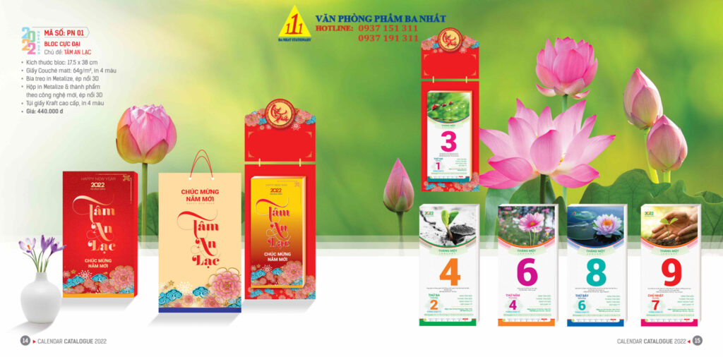 lịch bloc, lịch lốc, in lịch bloc, thiết kế lịch bloc 2022, in lịch bloc 2022 giá rẻ