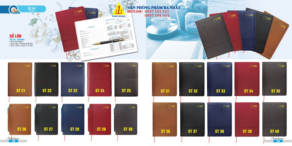 sổ tay bìa da, lịch sổ tay, in sổ tay bìa da, sổ tay in lịch