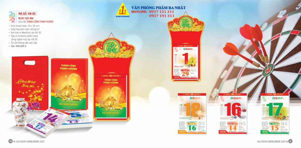 lịch bloc, cuốn lịch bloc, in lịch bloc 2023