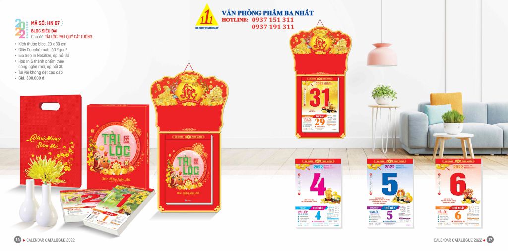 lịch bloc, cuốn lịch bloc, in lịch bloc 2023