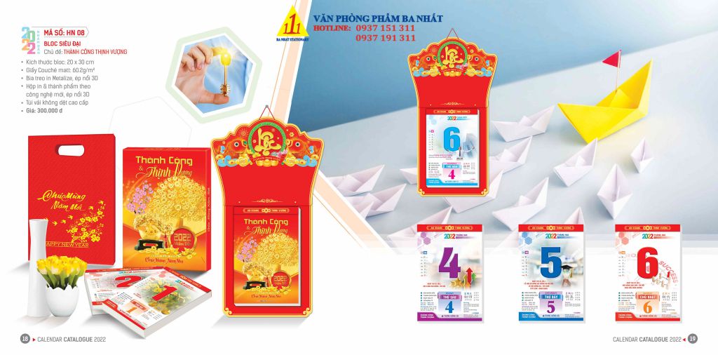 lịch bloc, cuốn lịch bloc, in lịch bloc 2023