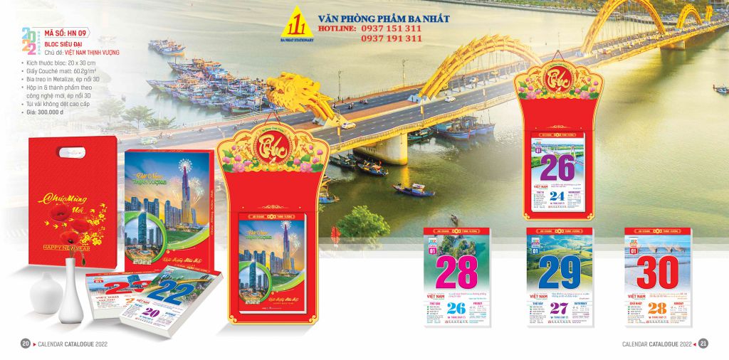 lịch bloc, cuốn lịch bloc, in lịch bloc 2023