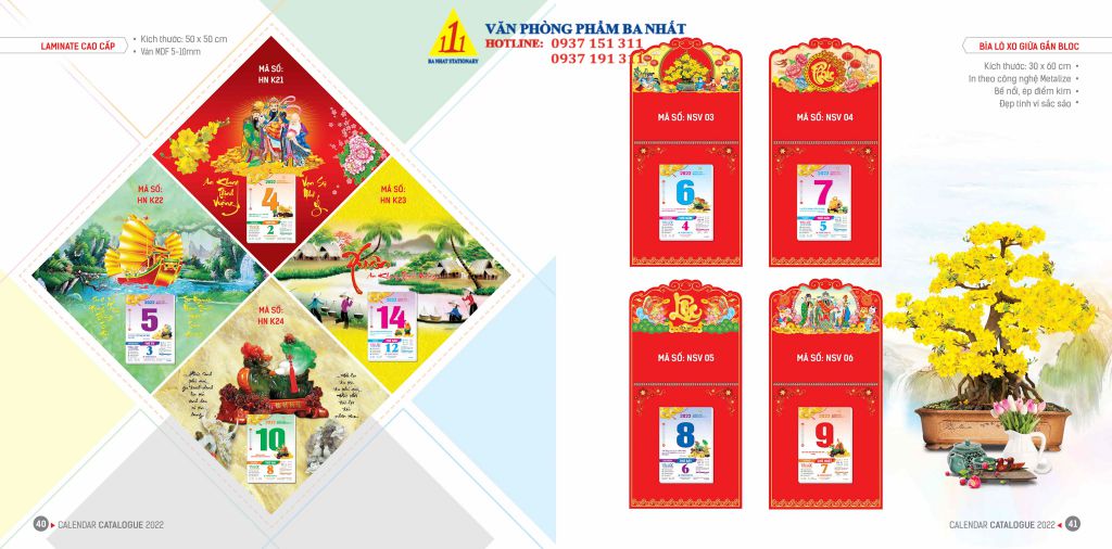 lịch bloc, cuốn lịch bloc, in lịch bloc 2023