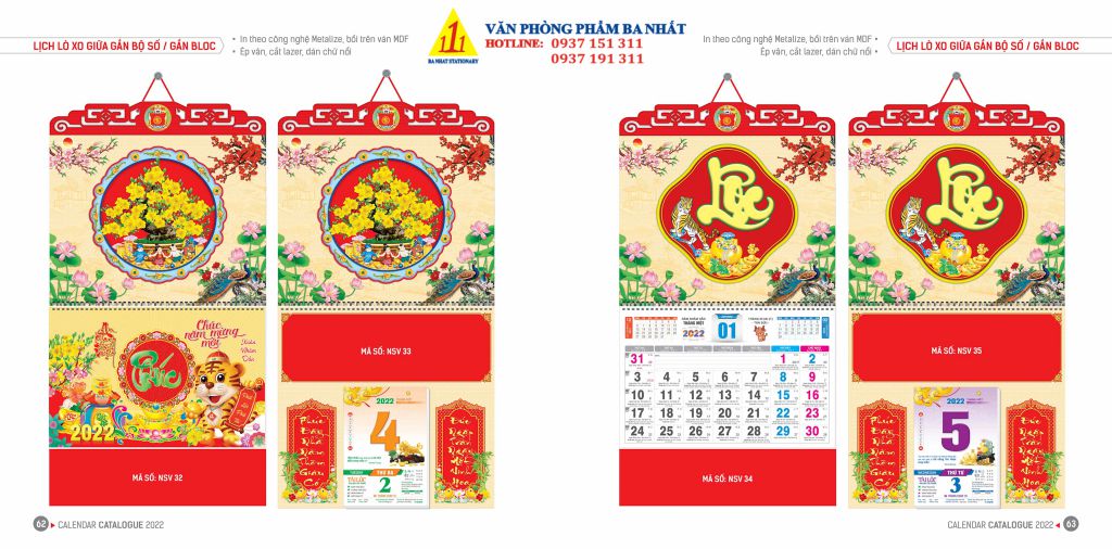 lịch bloc lò xo giữa, lịch bloc lò xo, in lịch bloc lò xo giữa 2023