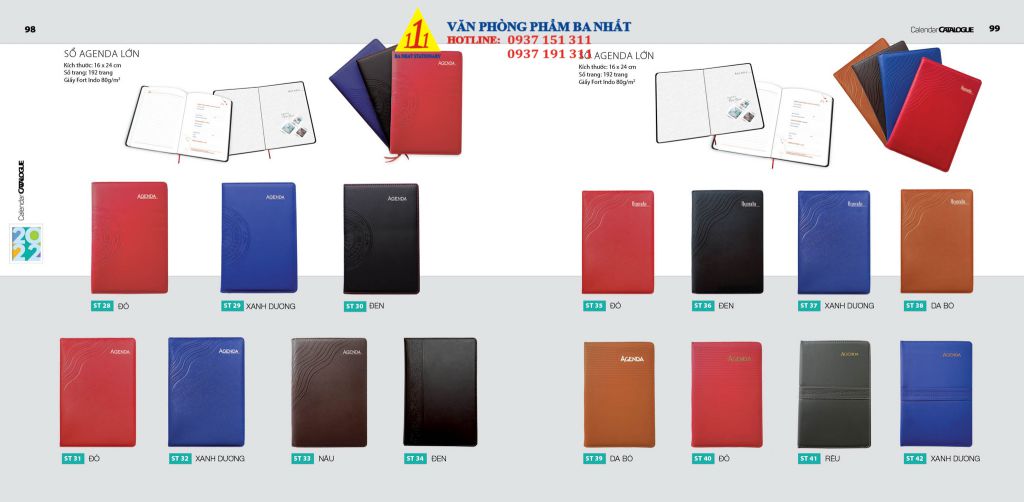 sổ tay bìa da, lịch sổ tay, in sổ tay bìa da, sổ tay in lịch