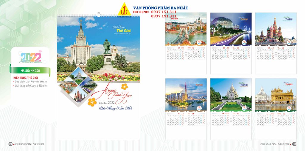 lịch treo tường, lịch tờ, in lịch treo tường giá rẻ