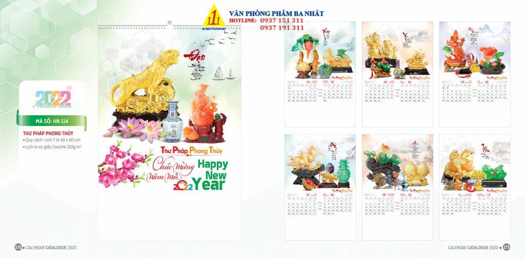 lịch treo tường, lịch tờ, in lịch treo tường giá rẻ