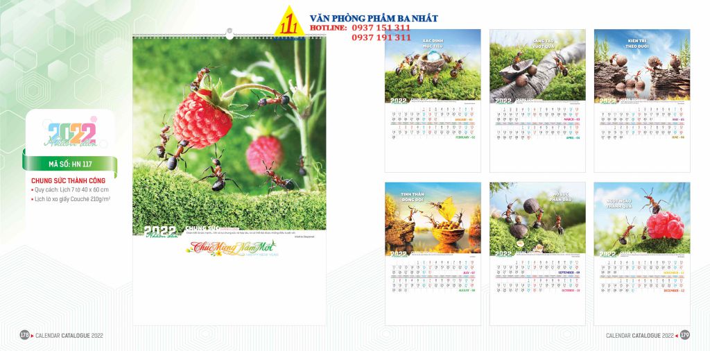 lịch treo tường, lịch tờ, in lịch treo tường giá rẻ