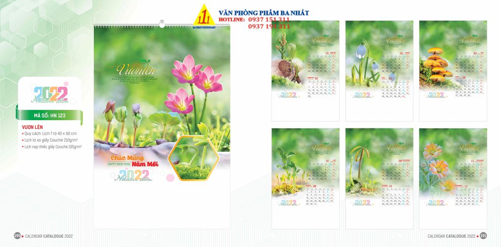 lịch treo tường, lịch tờ, in lịch treo tường giá rẻ