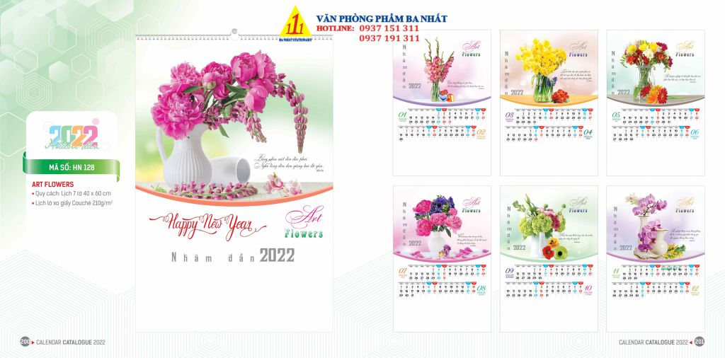 lịch treo tường, lịch tờ, in lịch treo tường giá rẻ