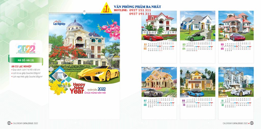 lịch treo tường, lịch tờ, in lịch treo tường giá rẻ