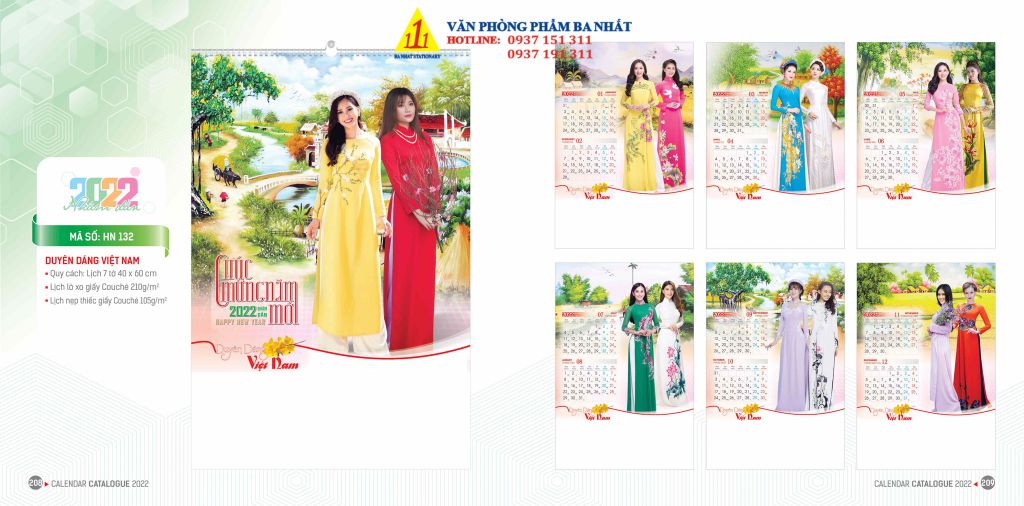 lịch treo tường, lịch tờ, in lịch treo tường giá rẻ