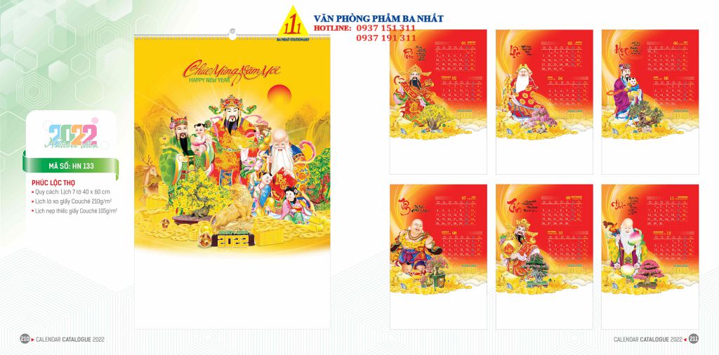 lịch treo tường, lịch tờ, in lịch treo tường giá rẻ