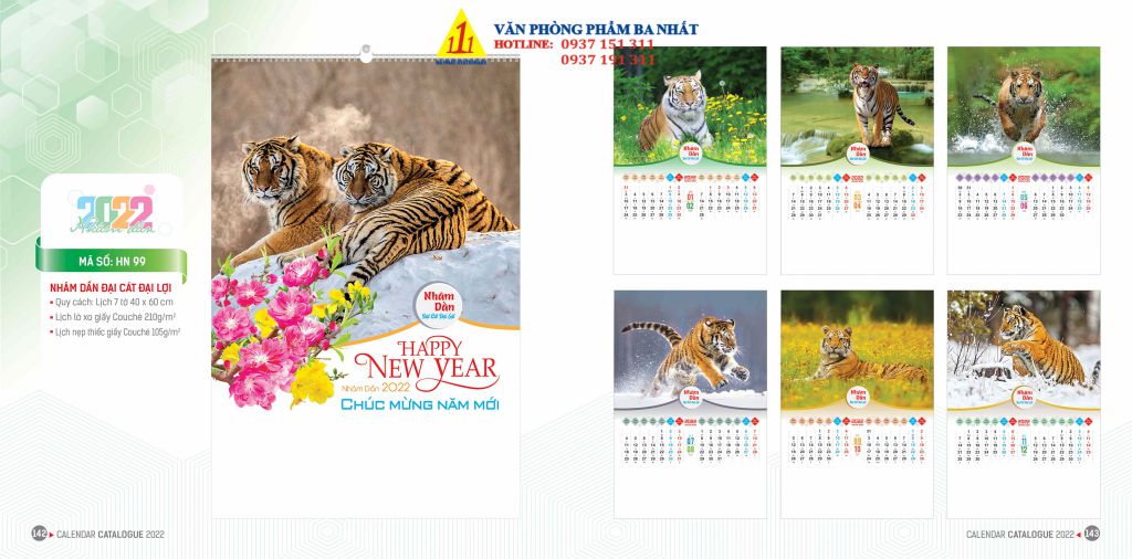 lịch treo tường, lịch tờ, in lịch treo tường giá rẻ