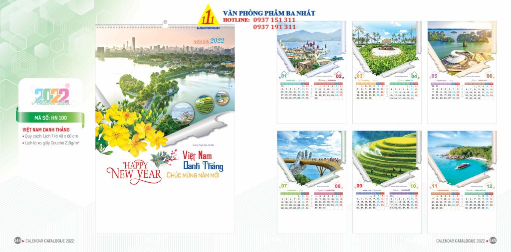lịch treo tường, lịch tờ, in lịch treo tường giá rẻ