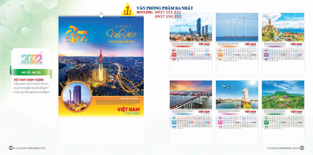 lịch treo tường, lịch tờ, in lịch treo tường giá rẻ