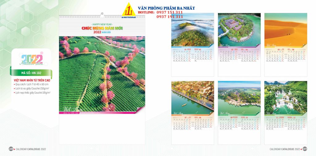 lịch treo tường, lịch tờ, in lịch treo tường giá rẻ