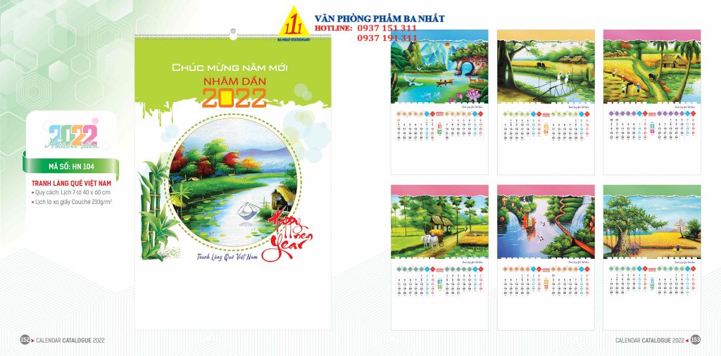 lịch treo tường, lịch tờ, in lịch treo tường giá rẻ