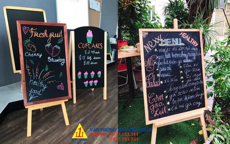 bảng menu di động viết phấn